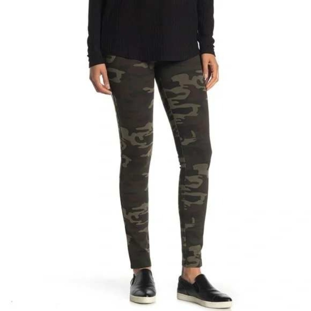Sanctuary Womens Dark Camo Print High Rise Pull On Leggings Green Black Size M